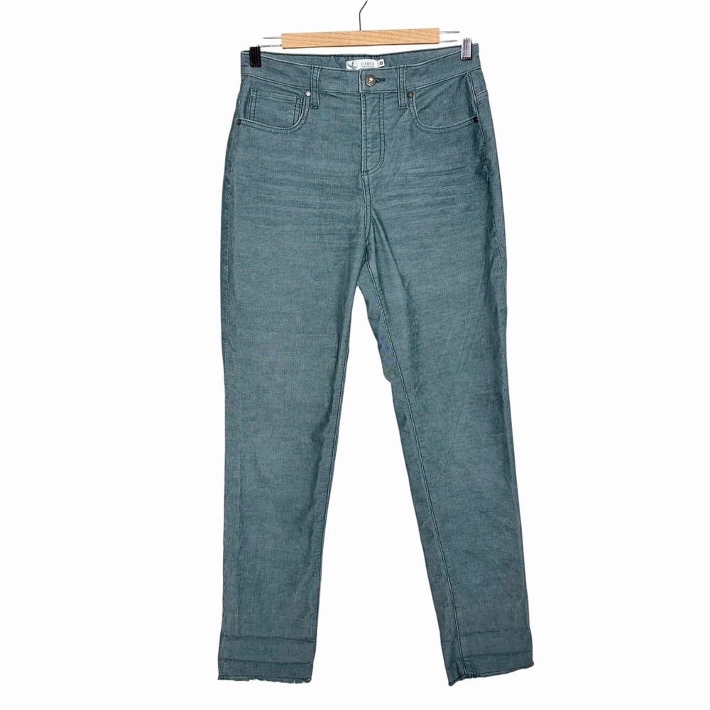Carve Designs Carson Corduroy Pants Green Womens Size 2 Straight Leg Mid Rise